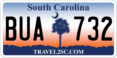 SC license plate BUA732