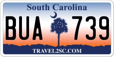 SC license plate BUA739