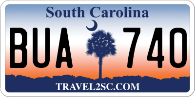 SC license plate BUA740