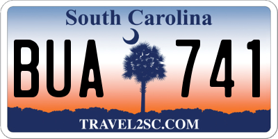 SC license plate BUA741