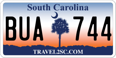 SC license plate BUA744