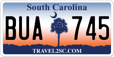 SC license plate BUA745