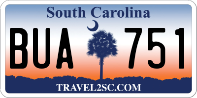 SC license plate BUA751