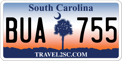 SC license plate BUA755