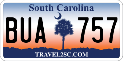 SC license plate BUA757