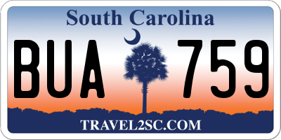 SC license plate BUA759