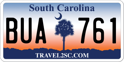 SC license plate BUA761