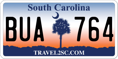 SC license plate BUA764