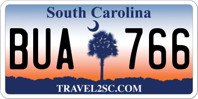 SC license plate BUA766
