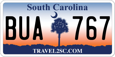 SC license plate BUA767
