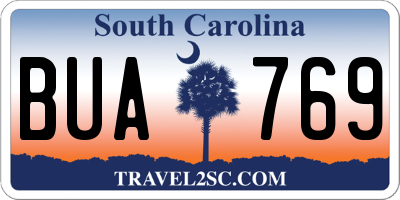 SC license plate BUA769