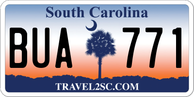 SC license plate BUA771