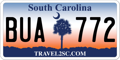 SC license plate BUA772