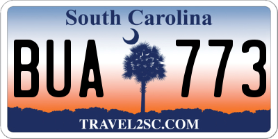 SC license plate BUA773