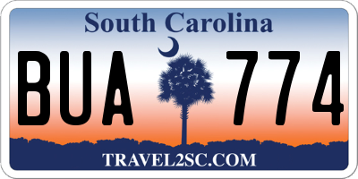 SC license plate BUA774