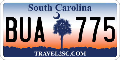 SC license plate BUA775