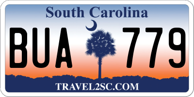 SC license plate BUA779