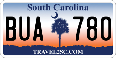 SC license plate BUA780