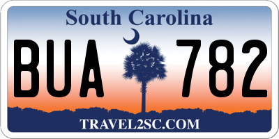 SC license plate BUA782