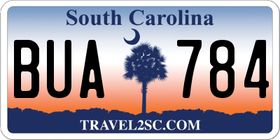 SC license plate BUA784