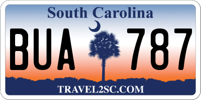 SC license plate BUA787