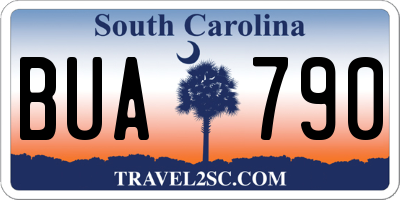 SC license plate BUA790