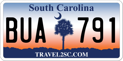 SC license plate BUA791