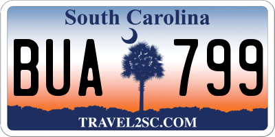 SC license plate BUA799