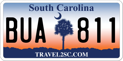 SC license plate BUA811