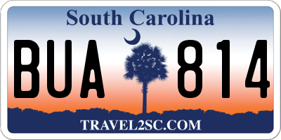 SC license plate BUA814