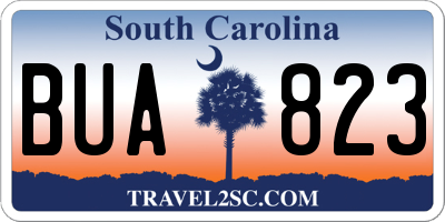 SC license plate BUA823