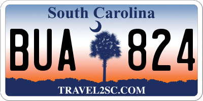 SC license plate BUA824
