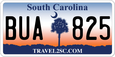 SC license plate BUA825