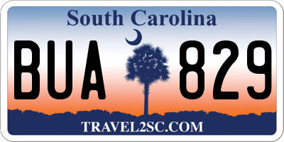 SC license plate BUA829