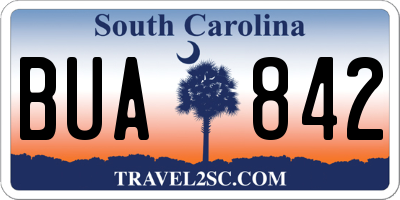 SC license plate BUA842