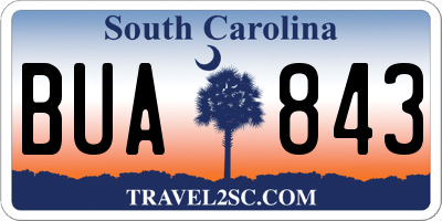 SC license plate BUA843