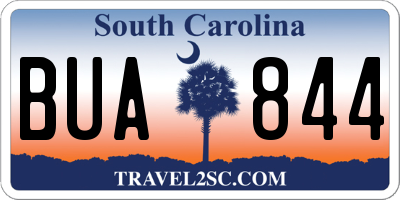 SC license plate BUA844