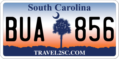SC license plate BUA856