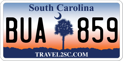 SC license plate BUA859