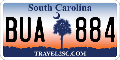 SC license plate BUA884