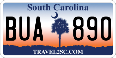 SC license plate BUA890