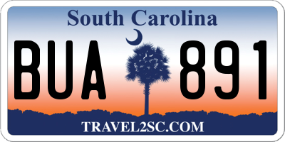 SC license plate BUA891