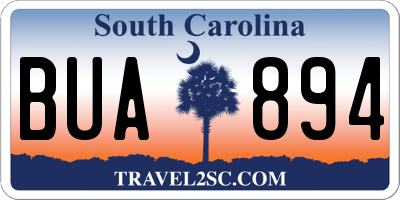 SC license plate BUA894