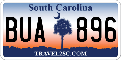 SC license plate BUA896