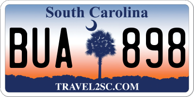 SC license plate BUA898