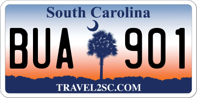 SC license plate BUA901