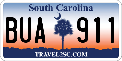 SC license plate BUA911
