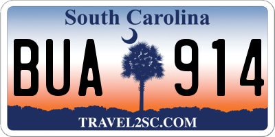 SC license plate BUA914