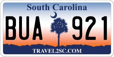 SC license plate BUA921