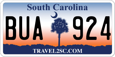 SC license plate BUA924